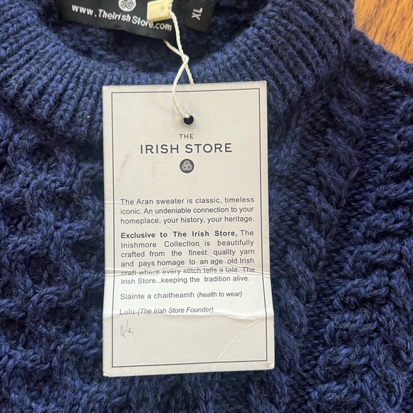 Traditional Crew Neck Aran Sweater - Picture 3 of 7